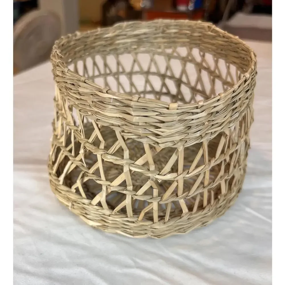 Boho Rattan Wicker Basket 6.5